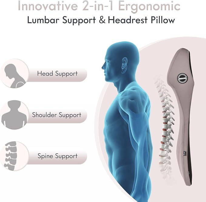 FLORICH Lumbar Support Pillow and Car Neck Pillow Memory Foam Integrated Lumbar - Image 2