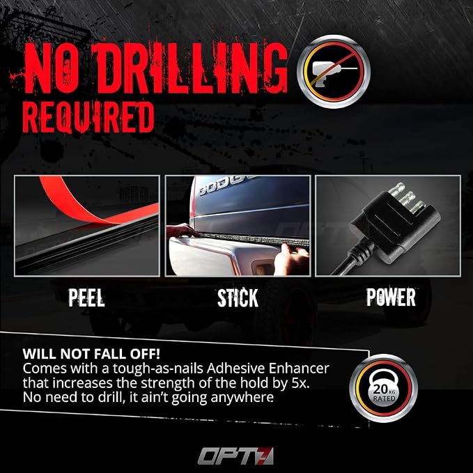 OPT7 48" Redline Triple Row LED Tailgate Light Bar w/Sequential RED Turn Signal - Image 7