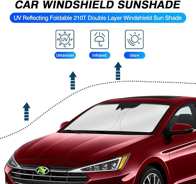 KUST Windshield Sun Shade for Hyundai Elantra 2017-2020 Custom Fit Sunshade - Image 2