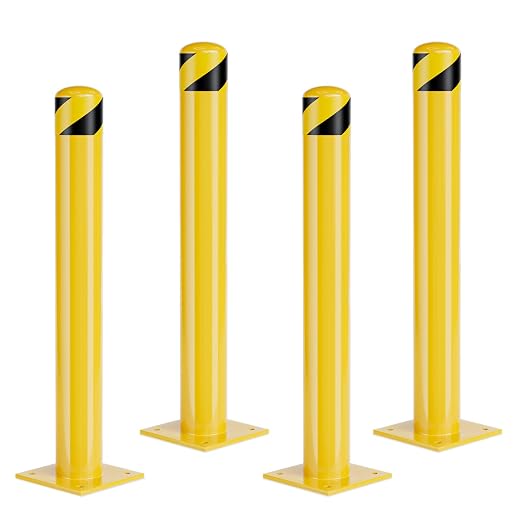 Safety Bollards, Bollards Steel 48 inch, 4.5 Inch Diameter Parking Bollard by SpecializeinYourNeeds