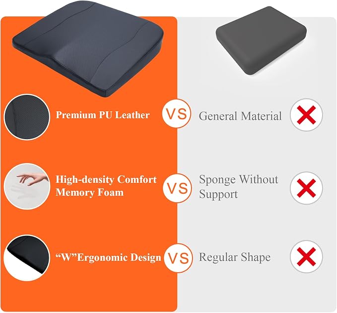 kingphenix Premium Car Seat Cushion, Memory Foam Driver Seat Cushion to Improve - Image 8