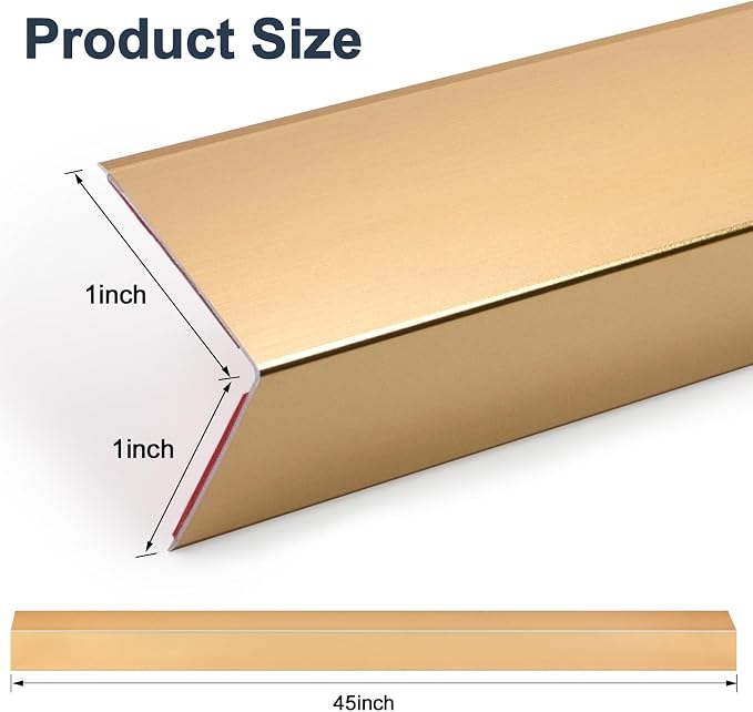 4PCS 45" Aluminum Metal Corner Protectors, Self Adhesive Corner Guards - Image 2