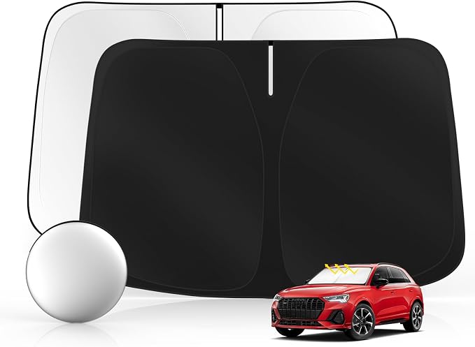 Windshield Sun Shade for Audi Q3 2019-2025 Foldable Sunshade Custom Fit Front by SULAGIWINDSHIELDSUNSHADE