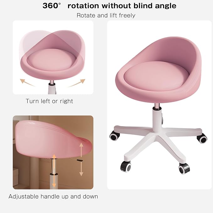 Rolling Stool Set of 3 Rolling Hydraulic Salon Stool - Image 3