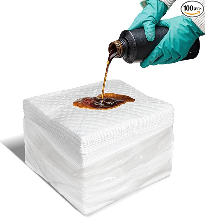 Smaafit Oil-Only Absorbent Pads 17.5" x 13.5" Heavyweight Oil Absorbing Mats by Smaafit