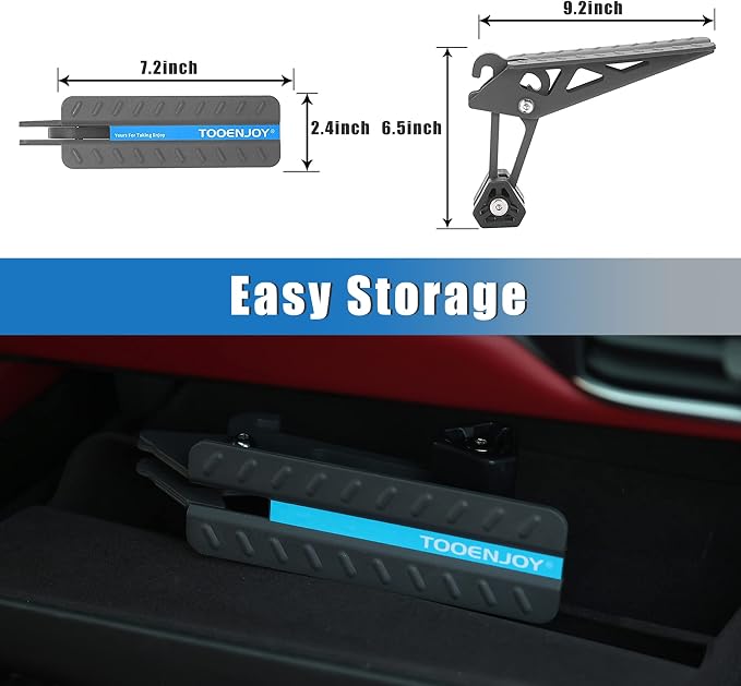 TOOENJOY Universal Fit Car Door Step, Foldable Roof Rack Door Step Up on Door - Image 5