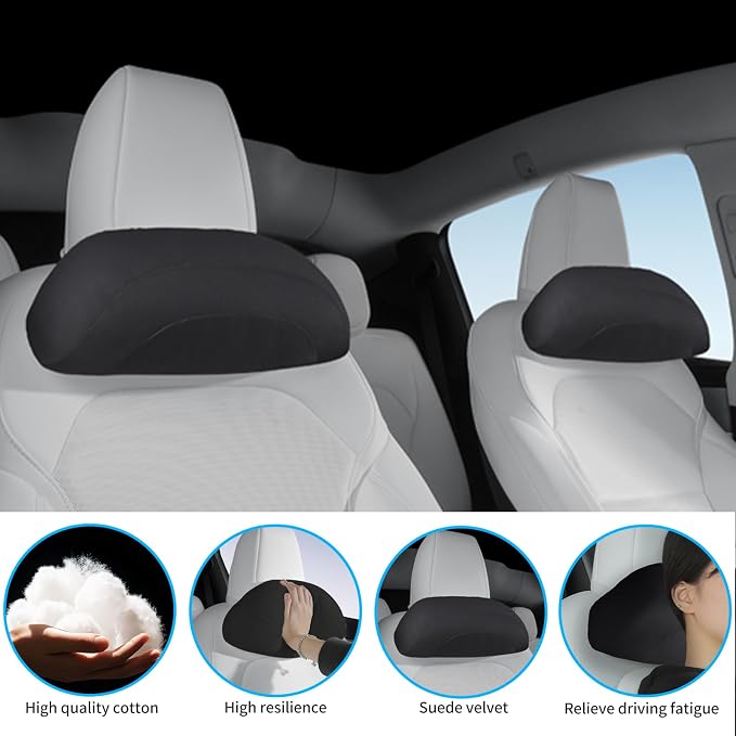 Car Headrest Pillow for Driving, Softness Ergonomic Design Universal Travel - Image 4