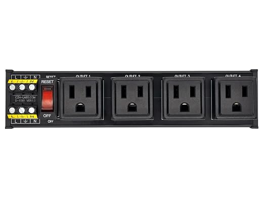 DIN Rail Mount AC 120V NEMA 5-15R 4 Receptacles Outlet Power Strip Module by OONO