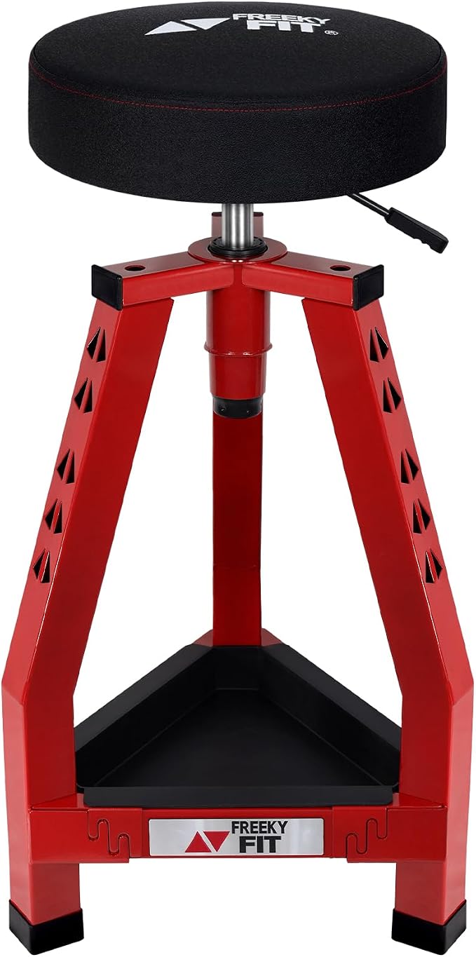 Adjustable Tall Shop Stool, Mechanic Garage Bar Stool Chair, Work Metal Chair by FreekyFit