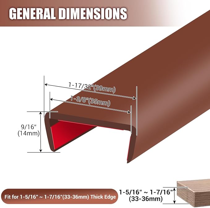 Rubber Edge Trim, Flexible Self Adhesive U Shaped Peel and Stick Edge Banding - Image 2