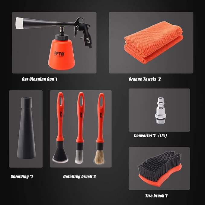 SPTA High Pressure Car Cleaning Gun, Cleaning Gun, Car Interior Washing Kit - Image 2