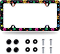 Colorful Animal Paw and Star License Plate Frame Colorful License Plate by GORSNKYE