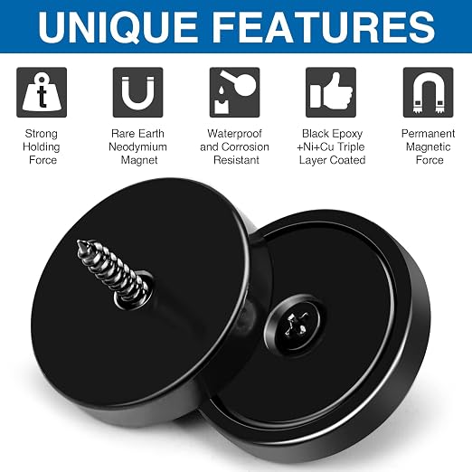 LOVIMAG 100 Pack Strong Neodymium Magnets, 110 LBS Black, - Image 4
