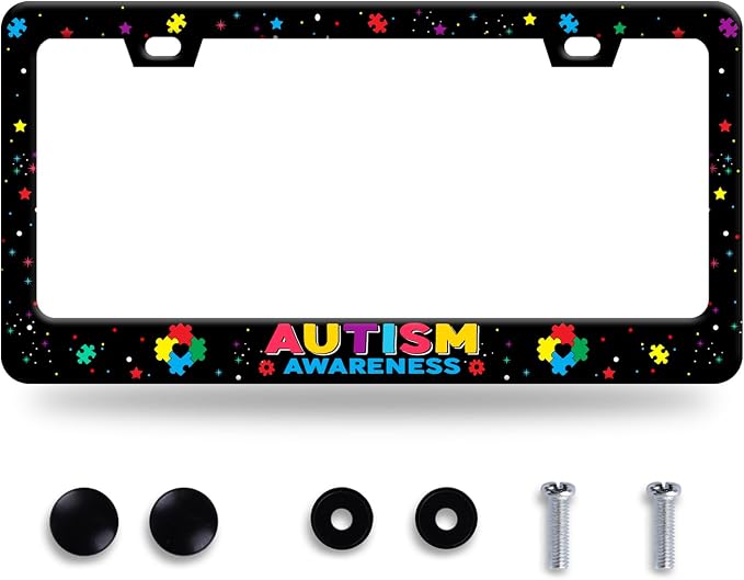 Autism Awareness License Plate Frame License Plate Stainless Steel Parts by GORSNKYE