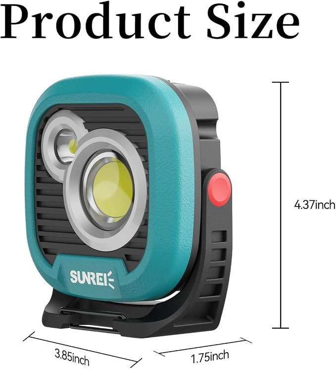 LED Rechargeable Magnetic Work Light SUNREI Mechanic Light Power Bank 180° - Image 2