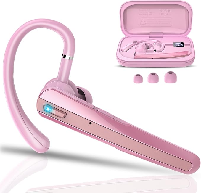 Bluetooth Headset V5.3, Wireless Earpiece by SKIUDCT
