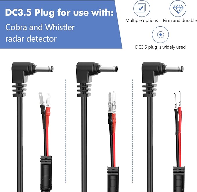 Radar Detector Hardwire Power Cord, Rearview Mirror Plug Cable, - Image 2