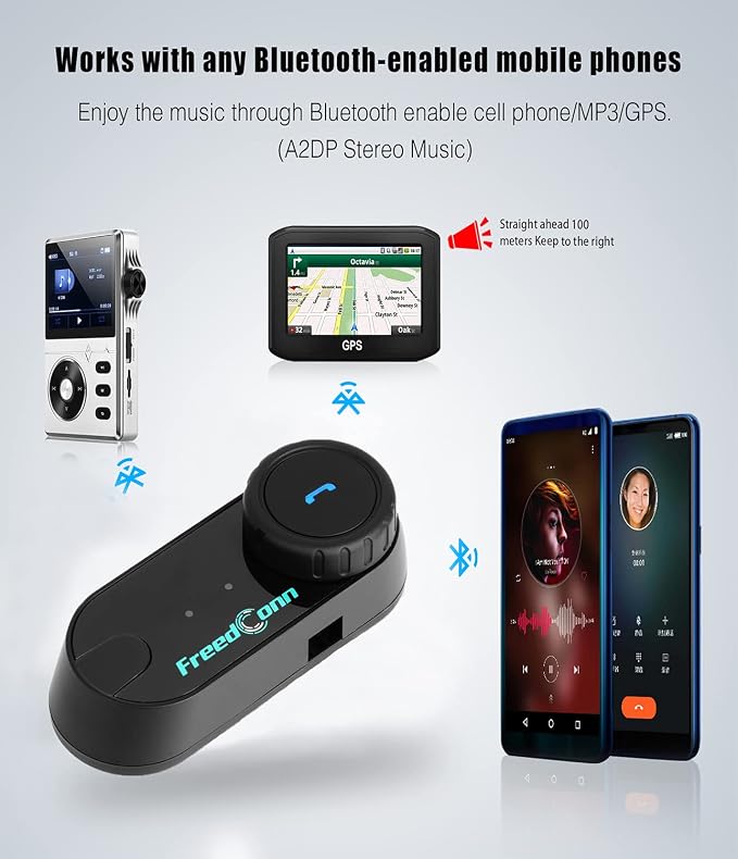 FreedConn Motorcycle Bluetooth Headset, TCOM VB 2-Way 800M Helmet Communication - Image 5