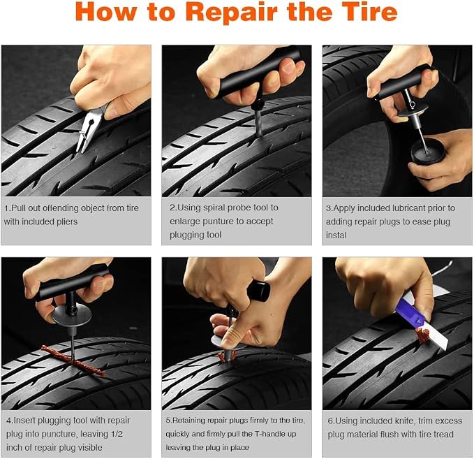 Flat Tire Repair Kit with Plugs 31 Pcs - Image 7