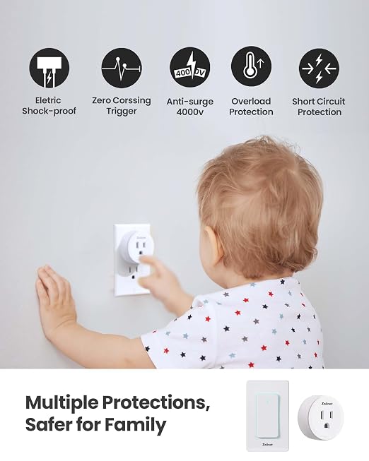 Remote Control Outlet Plug Switch, Buckle Design & Removable Wireless Light - Image 2