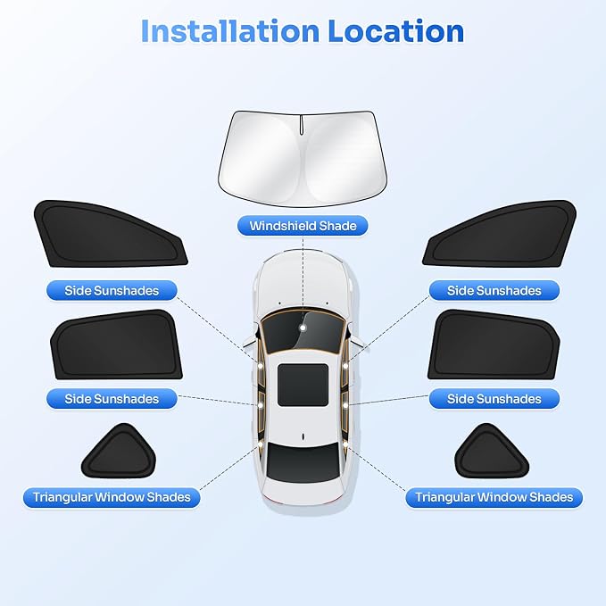 Sunshades for 2025 2026 Kia K4 Accessories Windshield Sun Shade Side Rear - Image 5
