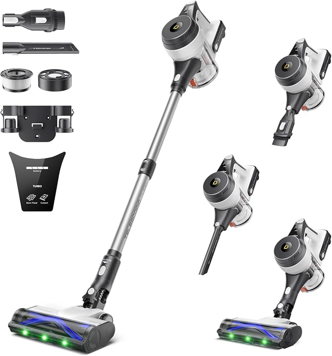 YONNDER Cordless Vacuum Cleaner, 48KPA/550W/60Mins Powerful Stick Vacuum by YONNDER