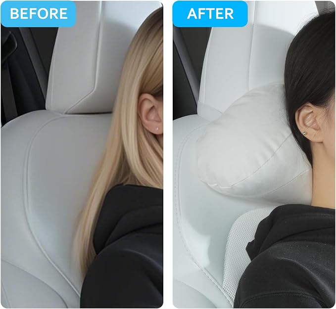 Car Headrest Pillow for Driving, Softness Ergonomic Design Universal Travel - Image 5