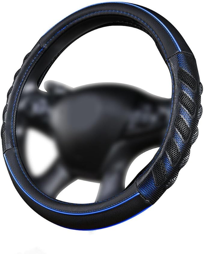 Flying Banner car Steering Wheel Cover Faux Leather Massage Universal fit 3D by FlyingBanner