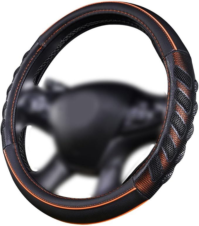 Flying Banner car Steering Wheel Cover Faux Leather Massage Universal fit 3D by FlyingBanner