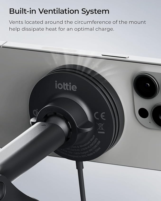 iOttie Velox Qi2 Mini 15W Wireless Charger Car Mount - Image 4
