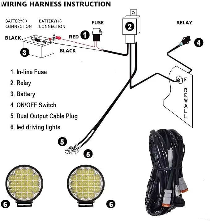 BIGLION.X 6-Inch Round LED Offroad Light 2pcs 210W 32000LM Super Bright Spot - Image 6