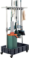 Broom mop Holder Cleaning Supplies Organizer Janitor carts on Wheels by Unknown