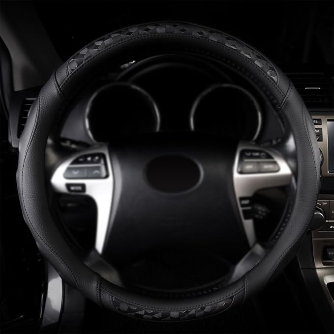 Flying Banner Faux Leather Heavy Duty Inner Ring car Steering Wheel Cover - Image 2