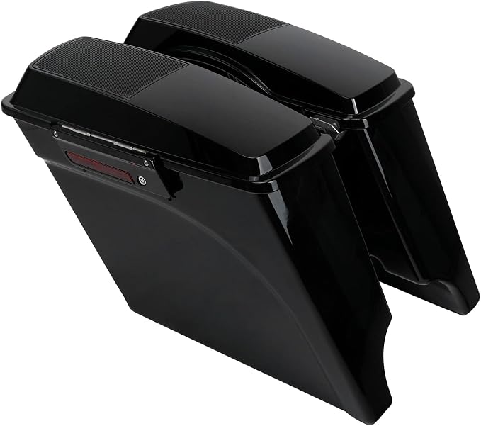 XFMT 5" Stretched Saddlebags Extended Saddle Bags W/ 6x9 Speaker Llids Black - Image 3