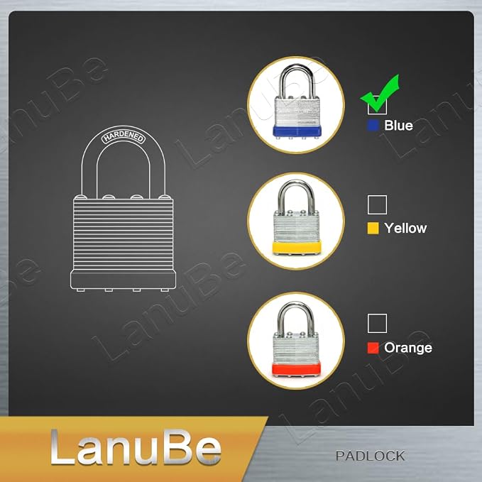 LanuBe Lock Laminated keyed Padlock, keyed Alike Locks, Normal Shackle - Image 8