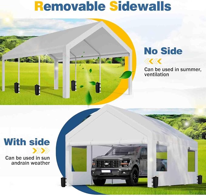 JAMFLY 12x20 ft Heavy Duty Carport - Image 4