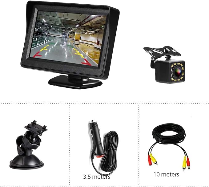 Back Up Camera with 4.3 Inch Monitor Kit, Reverse Rear View Camera - Image 7