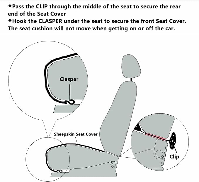 Fluffy Genuine Sheepskin Car Seat Cover - Image 5