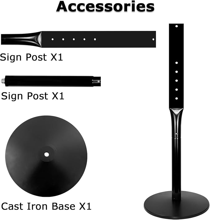 Parking Sign Post 49" Heavy Duty Cast Iron Parking Signs Stand, Movable Sign - Image 8