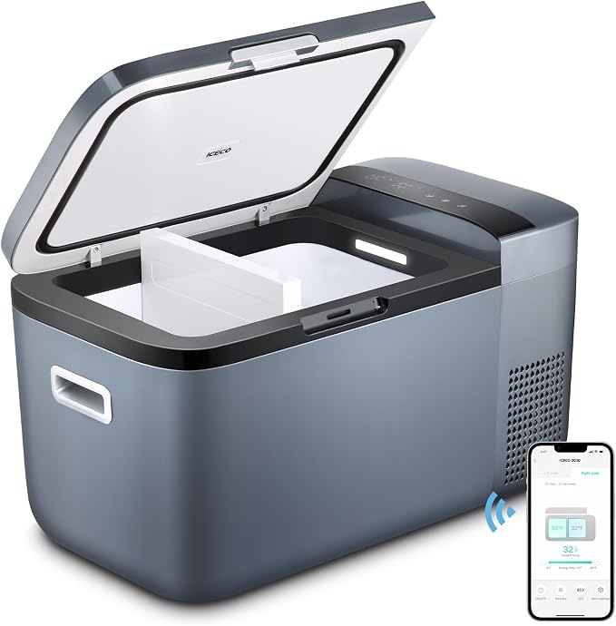 ICECO GO20 Dual Zone 12V Refrigerator, Portable Fridge Freezer by ICECO
