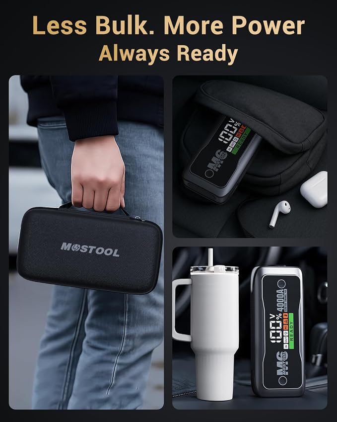 MOSTOOL M6 4000A Flagship Car Jump Starter, 12V Professional Battery Pack - Image 8