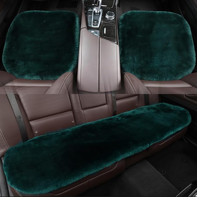 Fluffy Genuine Australia Sheepskin Car Back Seat Cover - Image 4