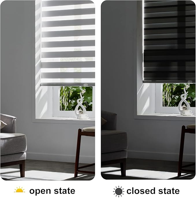 Persilux Cordless Zebra Blinds for Windows Free-Stop Window Shades Dual Layer - Image 5
