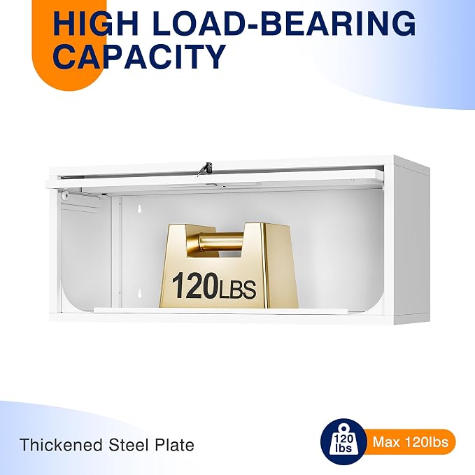 Yizosh Metal Wall Cabinet with Doors, Wall Mounted Storage Cabinet - Image 6