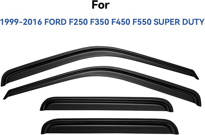 Window Visors Rain Guards for 1999-2016 Ford F250 F350 F450 F550 Super Duty - Image 2