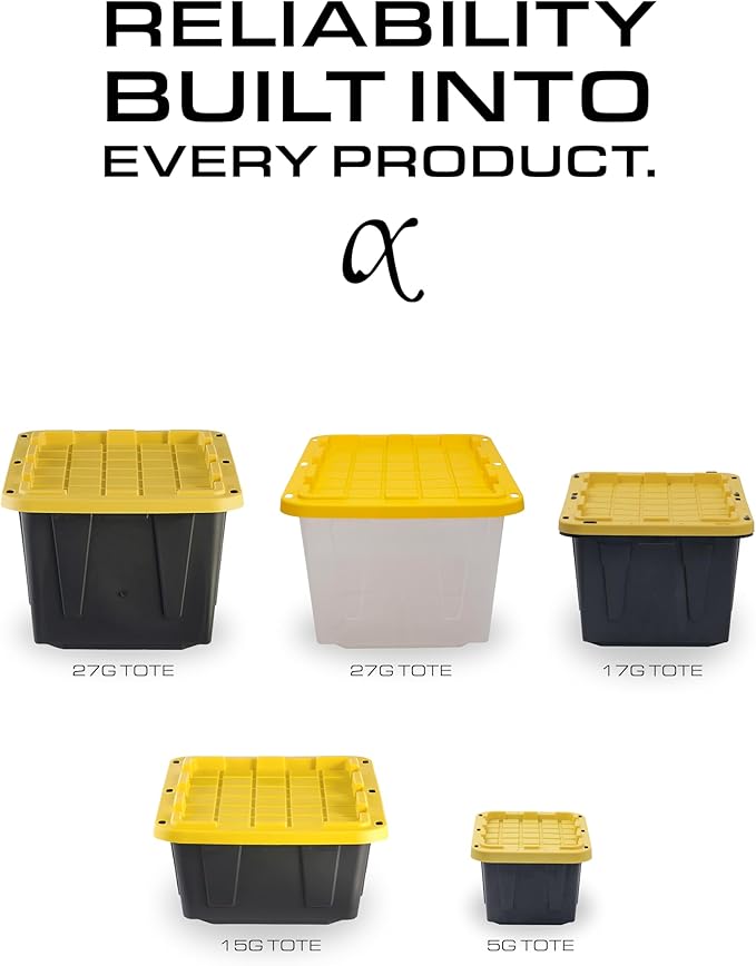 BLACK & YELLOW, 17-Gallon Heavy Duty Tough Storage Container & Snap-Tight Lid - Image 8