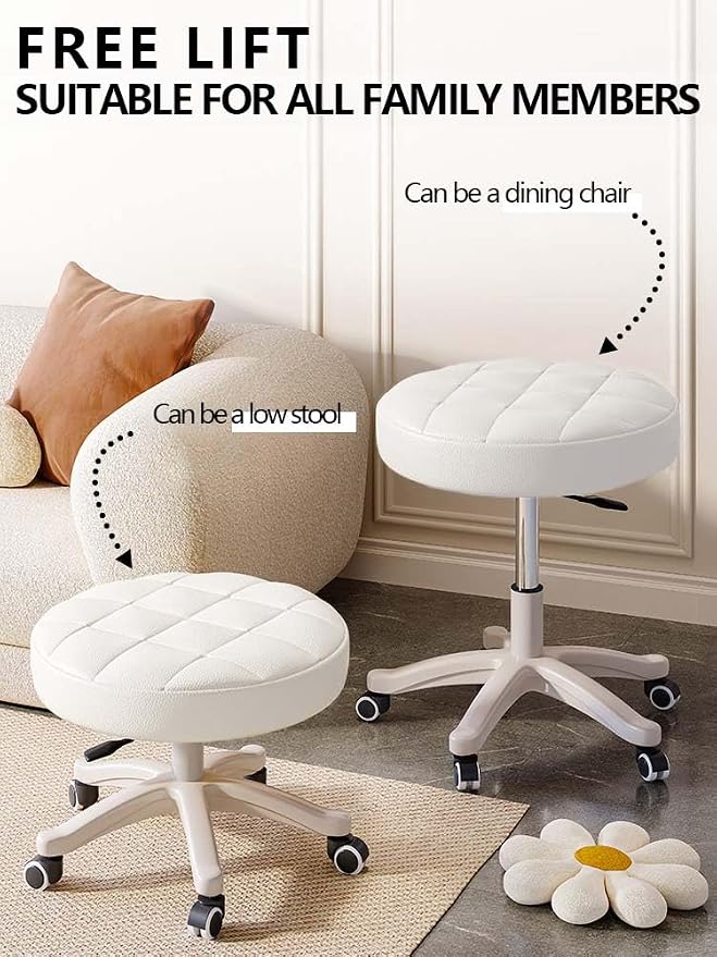 Small Chair Round Rolling Stool - Image 4