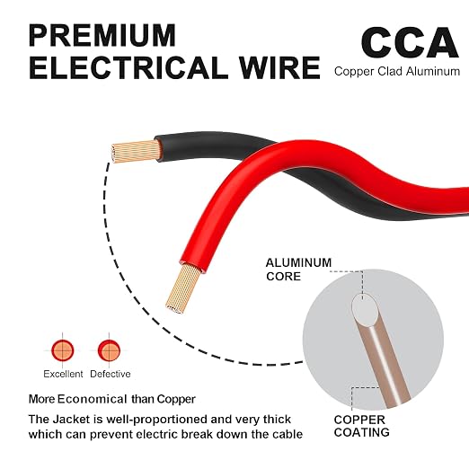 100FT 14/2 Gauge Red Black Cable Hookup Electrical Wire LED Strips Extension - Image 4