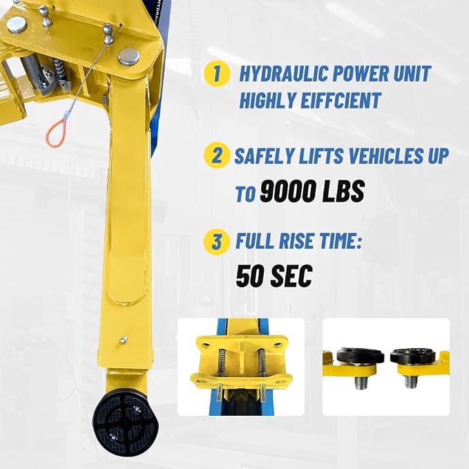 ME 9000lbs 110v 2 Post Lift Max. Lifting Height 74.8" 2 Post Car Lift Auto Lift - Image 4