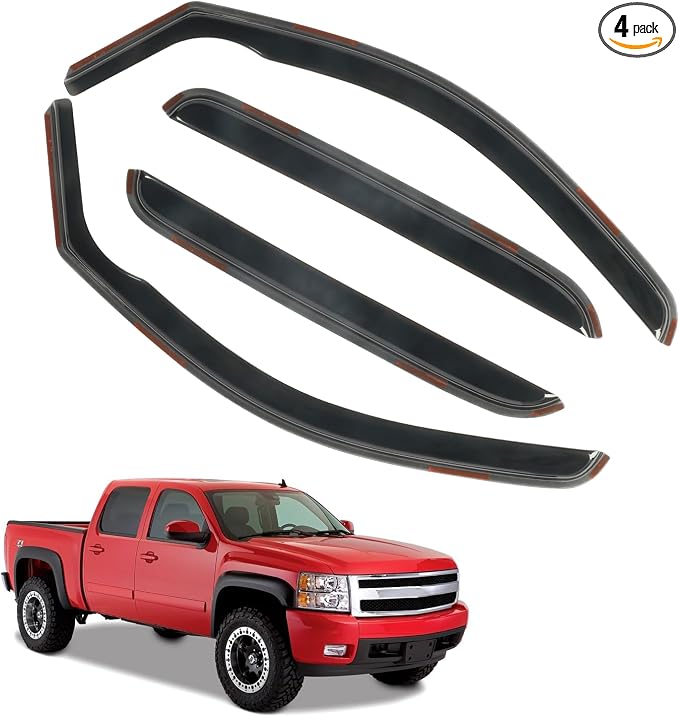in-Channel Rain Guards Fit for 2007-2013 Chevy Silverado/GMC Sierra by CHYKORLA